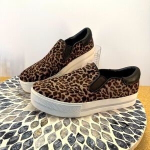 Ash Leopard Print real cow hair Slip-On Platform Sneakers 9